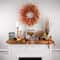 24" Peachy Pampas Grass Artificial Fall Harvest Wreath